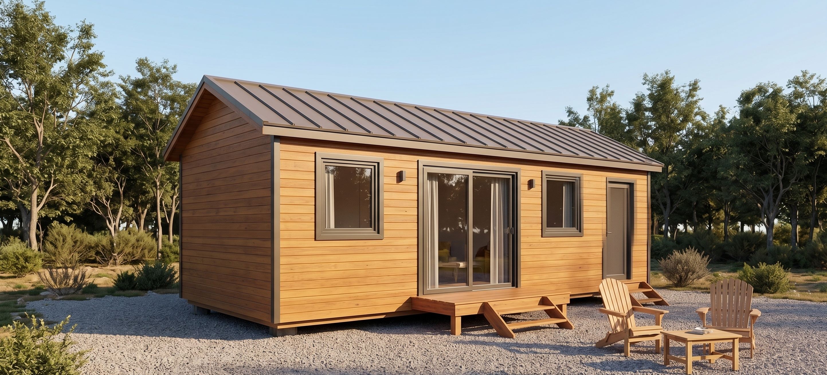 28 m² Modern Ahşap Kaplama Tiny House